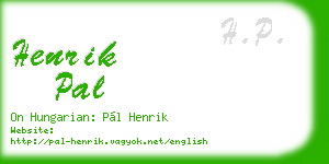 henrik pal business card